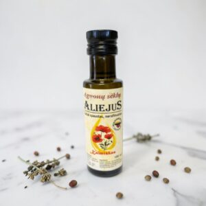 Aguonų sėklų šalto spaudimo aliejus 100ml-100%🌿
