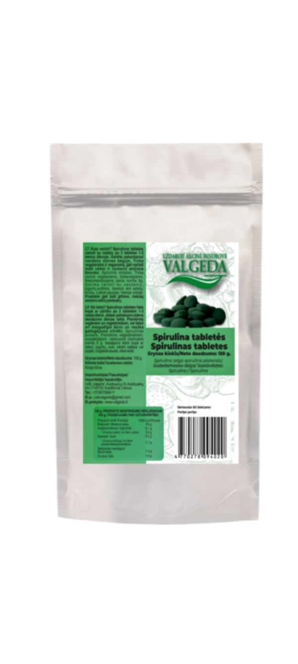 Spirulina  tabletės 150g 300 tablečių.