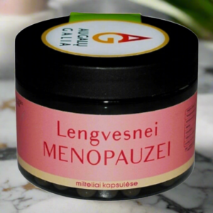 Lengvesnei menopauzei. ŽOLELĖS  KAPSULĖSE  MOTERIMS