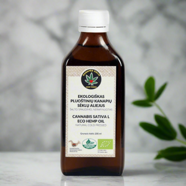 KANAPIŲ ALIEJUS - Ekologiškas pluoštinių kanapių sėklų aliejus 200 ml