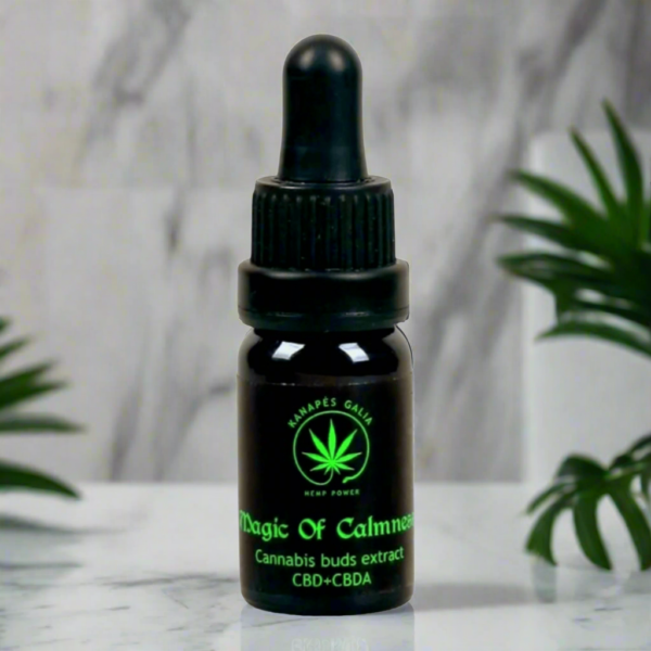 Kanapių žiedų ekstraktas. CBD+CBDA-  RAMYBĖS MAGIJA  10ml - 7%